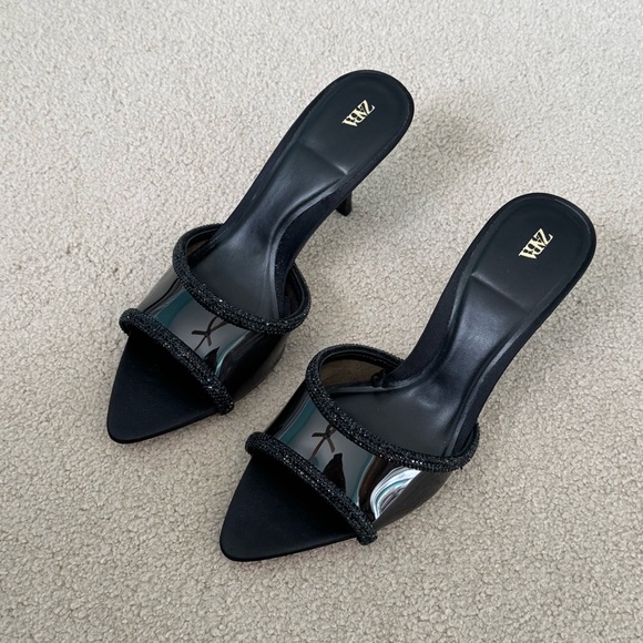 Zara Vinyl Rhinestone Heels - Picture 5 of 7